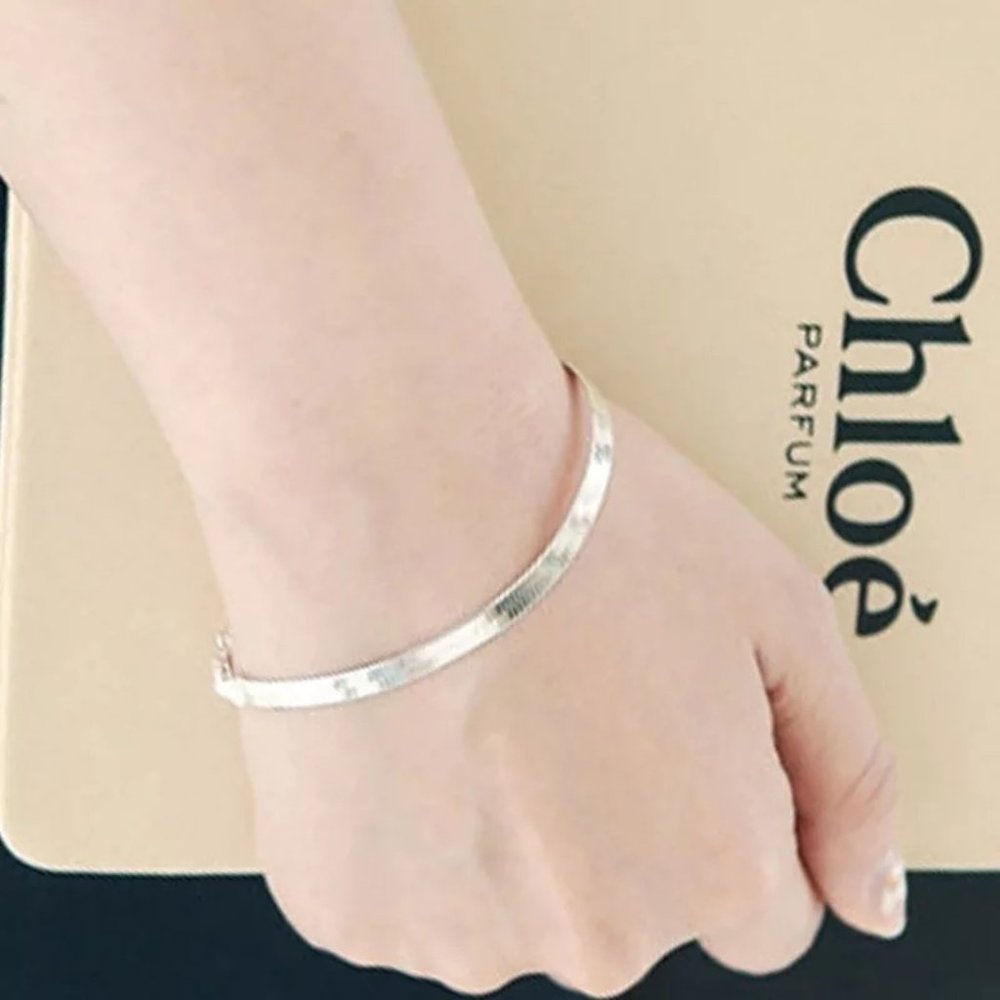 4mm Sterling Silver Snake Chain Bracelet/Anklet - Picture 2 of 10